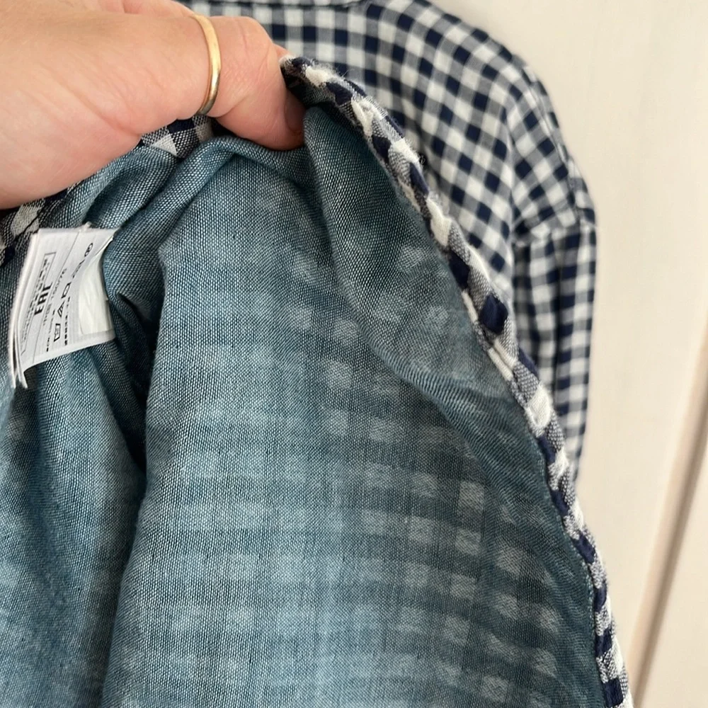 Like-new GAP Kids boys gingham plaid check button down shirt